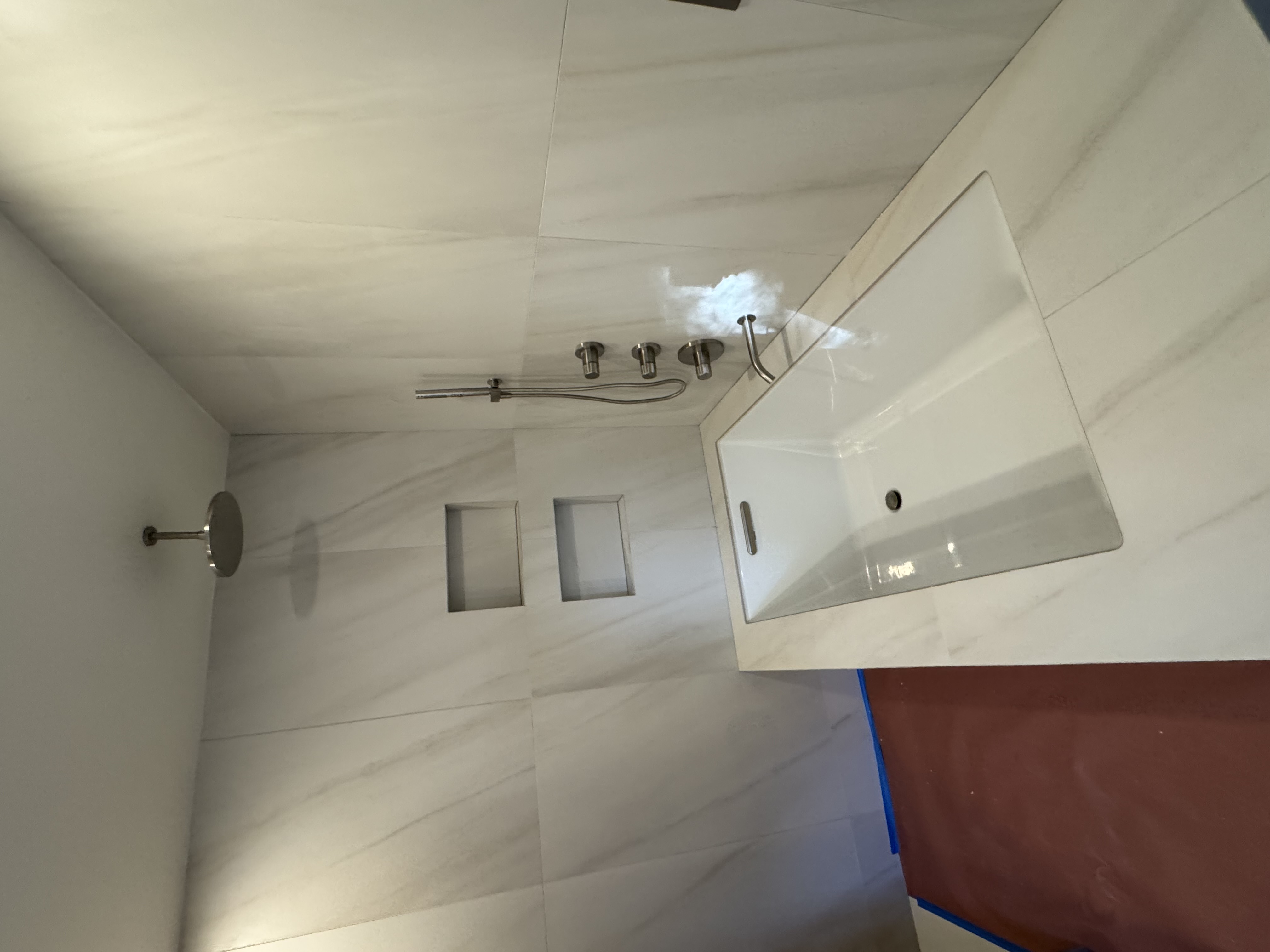 Modern bathroom plumbing installation